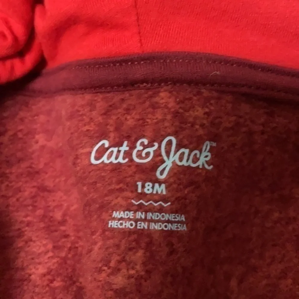 Cat & Jack hoody jacket size 18 months burgundy and red. NWT (K-9)‎